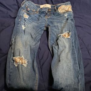 Hollister sparkly dark-wash jeans